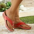 thumbnail image 6 of IUJSOY Flip Flops for Women Arch Support Orthopedic Sandals Wedges Boho Thong Sandals Slip on Shoes, 6 of 9
