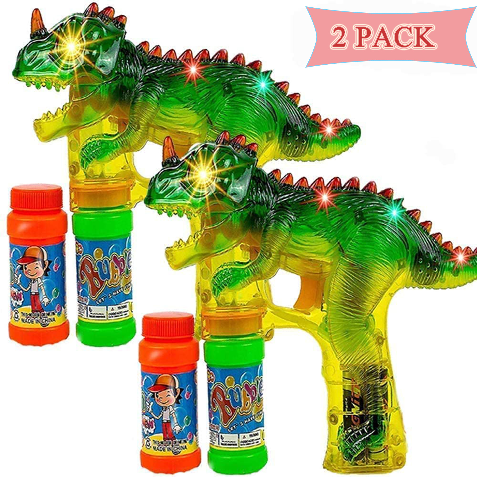 FANNYC 2 Pack Dinosaur Bubble Machine For Kids, Automatic Bubble