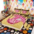 thumbnail image 2 of Erosebridal Pink Baseball Glove & Ball Print Full Size Sheets, Sweet Sports Bed Sheets for Kids Boys and Girls, 1 Flat Sheet, 1 Fitted Sheet and 2 Pillowcases, 2 of 6
