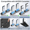 thumbnail image 7 of SWAYVOO PS5 Cooling Stand with Fan for PlayStation 5 Console, Controller Charging Dock, Compatible with PS5 Disc, Digital, Slim & Pro, Black, 7 of 7