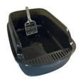 thumbnail image 2 of Runquan Cat Litter Box Easy Cleaning Container Tray Kitty Sturdy Cat Toilet Sand Box Black, 2 of 8