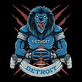 thumbnail image 2 of Game Garment Detroit Football Team Lion Men's T-Shirt Black XS-3XL, 2 of 6