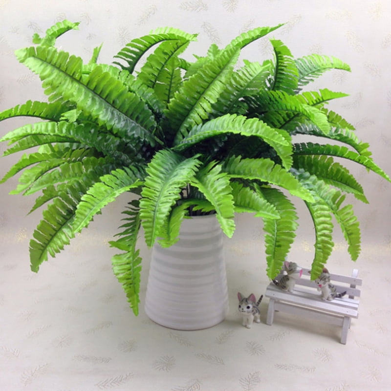 Artificial Fern Bouquet Silk Plants Fake Leaves Foliage For Home Green-Decor USA 