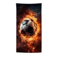 thumbnail image 2 of Beach Towel 140 x 70 cm, Polyester Quick-Dry Multicolor Football Pattern, Sand-Resistant, Wipe Clean Sports Travel Swimming Bath Towel, 1 Pack, 2 of 6