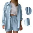 thumbnail image 4 of ZJXFGS Women Blouses Dressy Casual Square Neck Tops for Women Sweat Shirts for Womens Fall Outfits for Women 2025 Ladies Tops and Blouses Tops for Women Trendy Light Blue XL, 4 of 9