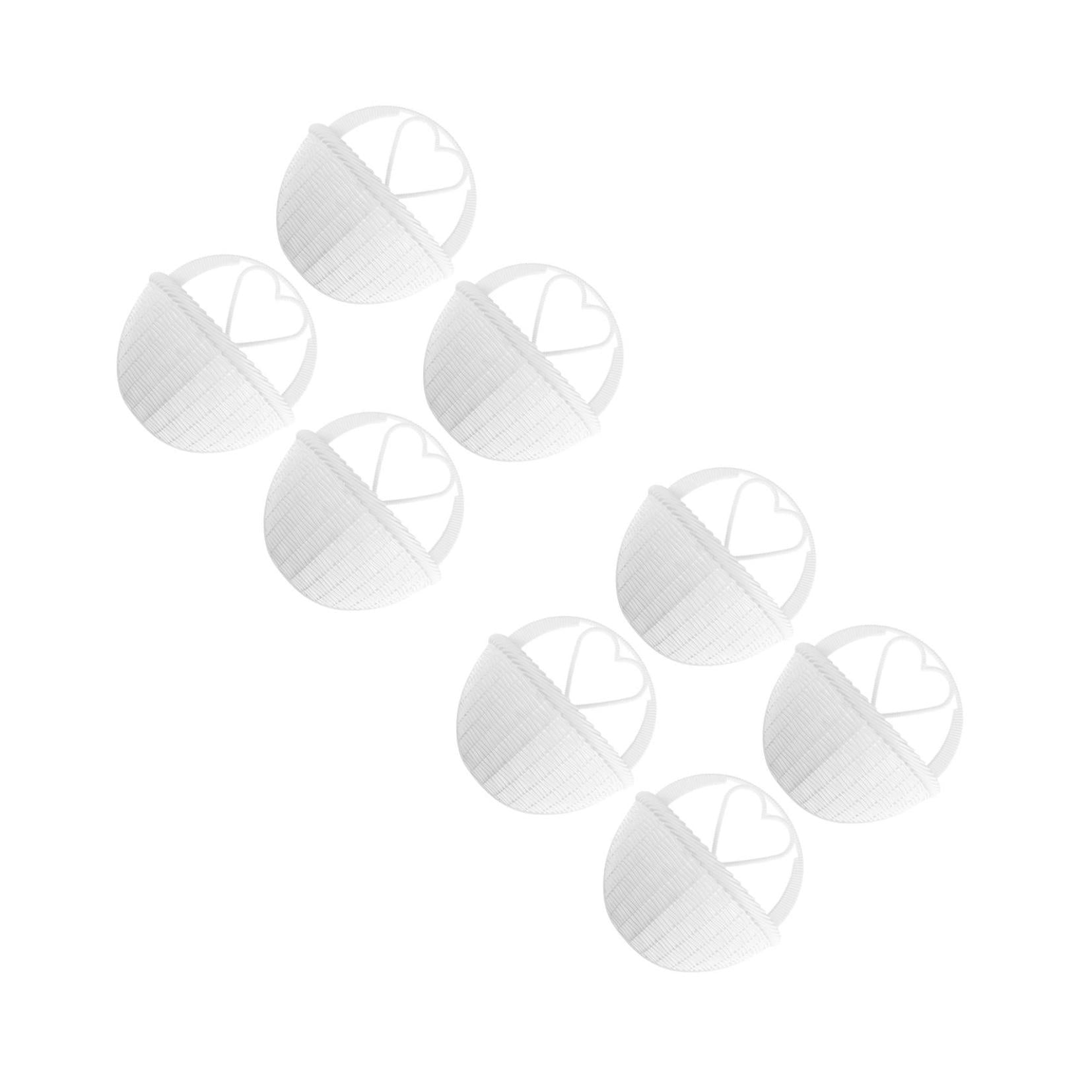 unbranded 8 pcs Hanging Rattan Flower Basket Wicker Hanging Planter Pot For Plants Basket Pot Floral Containers White