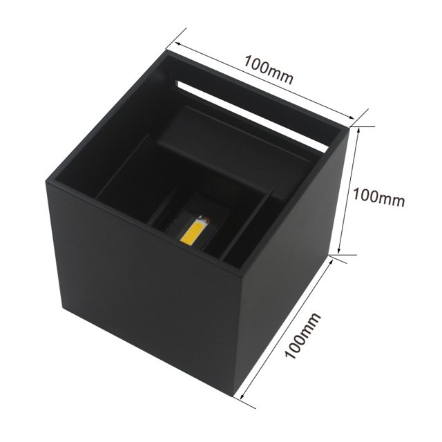 2pcs 12W interior exterior COB LED luz de pared, lámpara de pared de aluminio resistente al agua ángulo ajustable, luz fría 6000K, negro ZefeiWu 8390615421867