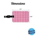 thumbnail image 3 of Pink White Gingham Watercolor Faux Leather Travel Luggage Tag, 3 of 7