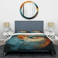 thumbnail image 3 of Designart "Orange Teal Abstract VORTEXs I" Abstract Bedding Covert Set - Abstract Spirals Orange Modern Bed Set With 2 Shams, 3 of 6