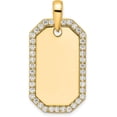 thumbnail image 3 of True Origin 14K Yellow Gold Men's 1 carat Lab Grown Diamond VS/SI D E F Dog Tag Pendant - 30mm, 3 of 7