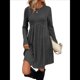 thumbnail image 1 of Vestido de Larga para Mujer, Cuello Redondo, Cintura Alta, Túnica con Bolsillos Gris XXL, 1 of 6