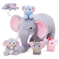 thumbnail image 1 of Elefante de peluche OUOZZZ con 4 elefantes bebés, 1 of 7