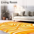 thumbnail image 2 of ODIKA 4'x6' Machine Washable Non-Slip Area Rug, Abstract Waves Flowing Curves Artistic Contemporary Style High Traffic Rug, Orange, 526821, 2 of 7