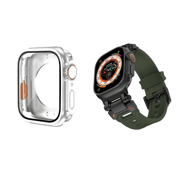 Correa para Apple Watch, Silicona y Titanio con Case