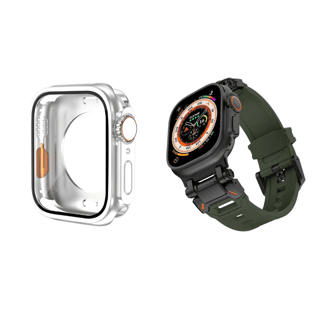 Correa para Apple Watch, Silicona y Titanio con Case