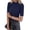 Navy, variant on JoveMarine Women's Slim Fit Solid Color Top Sexy Fitted Blouse Casual Short Sleeve Shirt for Daily Wear Spring/Summer Army Green L