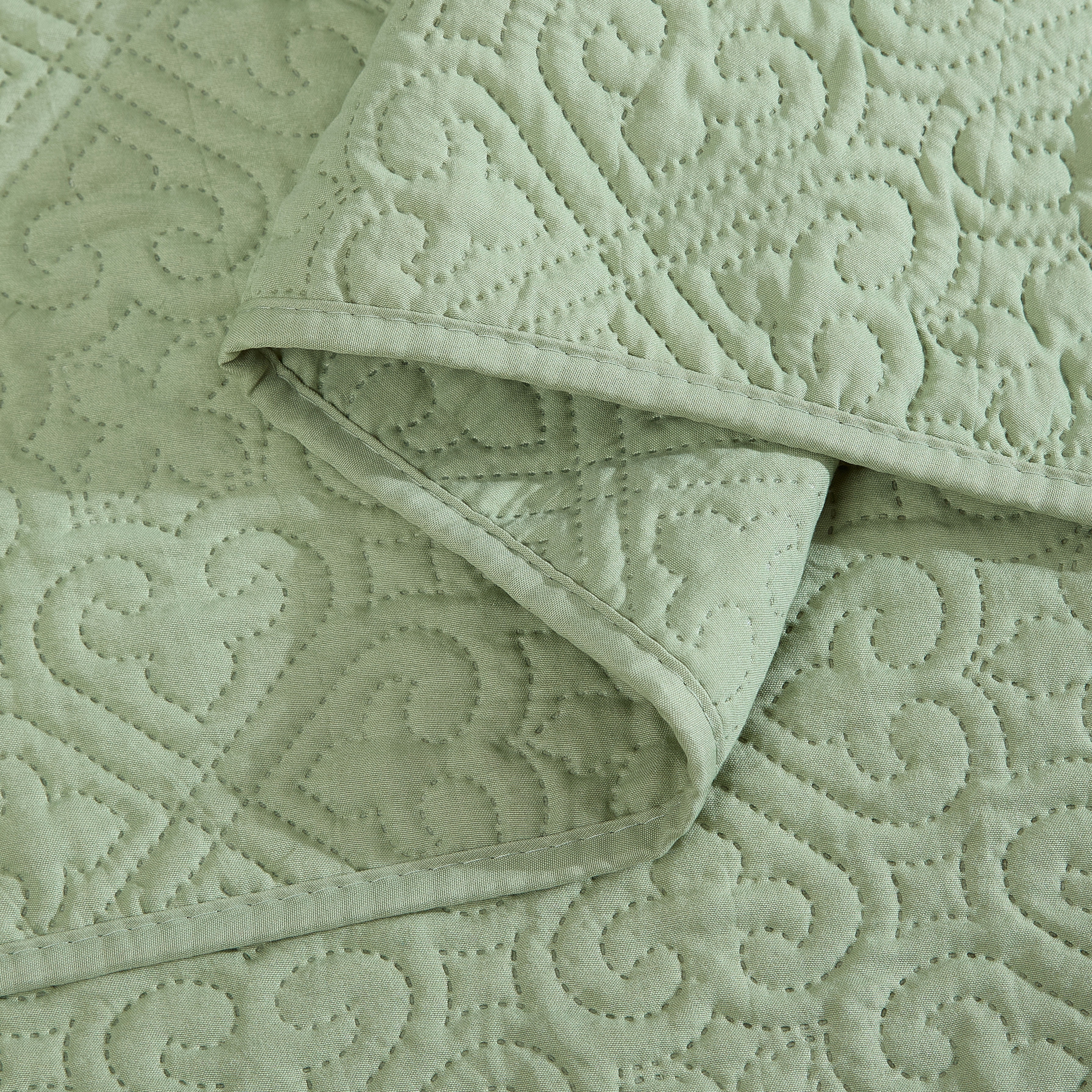 THD Loren - 3 Piece King Size Quilt Set, Lightweight King Bedspread Coverlet Set (King, Sage Green)