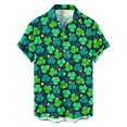 thumbnail image 1 of Wyzesi Chemise Blanche pour Hommes, Chemise Décontractée Imprimée pour la Saint-Patrick, Manches Courtes, Col Mao, Chemise de Compression, Manches Longues, Rouge, 1 of 3