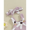 thumbnail image 6 of Bslissey Infant Baby Girls Summer Cute Overalls Sleeveless Floral Print Tank Romper Sweet Square Neck Bodysuit with Headband 3M 6M 9M 12M Newborn Casual Daily Clothes, 6 of 8