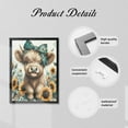 thumbnail image 6 of WFSposter Teal Highland Cow Wall Art Canvas Print Pictures 16"x24" Farmhouse Wall Decor Bedroom & Nursery Decor, 6 of 7