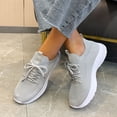 thumbnail image 5 of Women Non Slip Walking Shoes Slip On Running Lightweight Gym Workout Shoes Breathable Lace Up Sneakers, 5 of 6