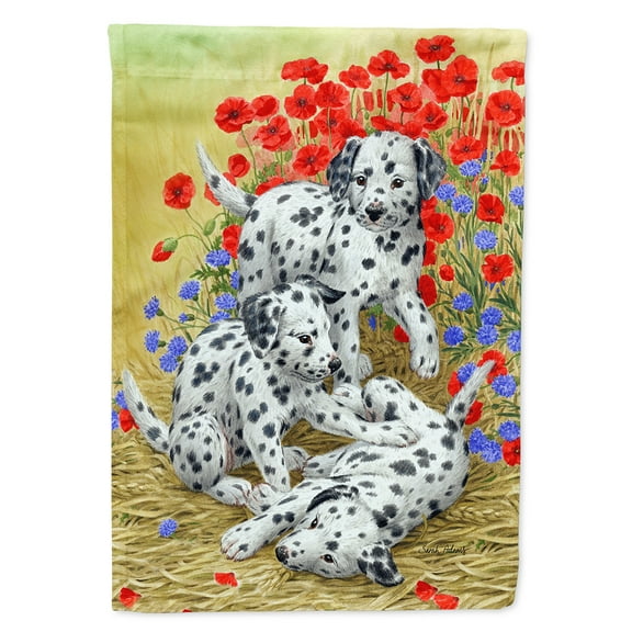 Carolines Treasures ASA2071CHF Dalmatian Pups Flag Canvas House Size  Large multicolor