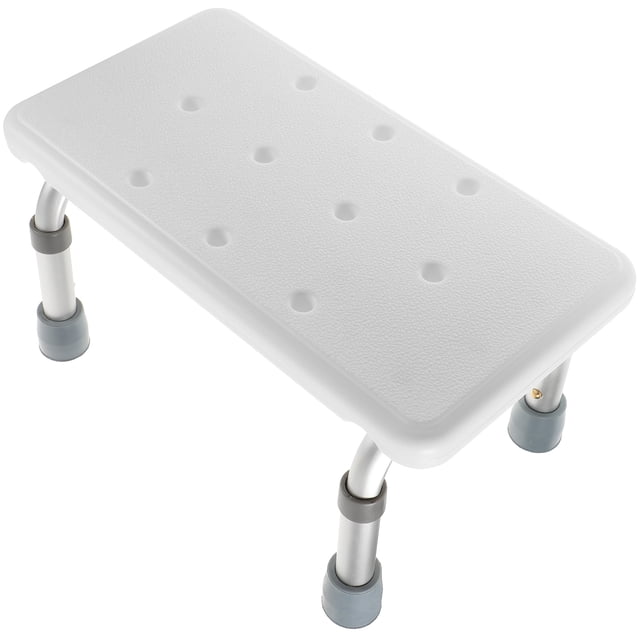 BEADCEST Tabouret de Bain Réglable en Hauteur pour Adultes Design Antidérapant Blanc