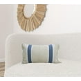 thumbnail image 2 of HomeRoots 482232 10 x 14 x 24 in. Cream & Light Blue Handmade Nubby Texture Throw Pillow with Fringe, 2 of 5