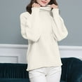 thumbnail image 5 of Herrnalise Women's 2024 Turtleneck Batwing Sleeve Loose Oversized Knitted Pullover Sweater Jumper Tops White,XL, 5 of 5