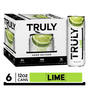 TRULY Hard Seltzer Lime, 6pk, 12oz beer white cans, Gluten Free, Light