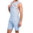 thumbnail image 2 of Dellytop Mens Solid Color Pockets Bib Overalls Romper Shorts Sky blue S, 2 of 4