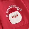 thumbnail image 4 of Toddler Baby Girl Boy Christmas Outfit Santa Embroidery Sweatshirt Long Sleeve Sweater Shirt Pullover Top Fall Winter Holiday Clothes, 4 of 8