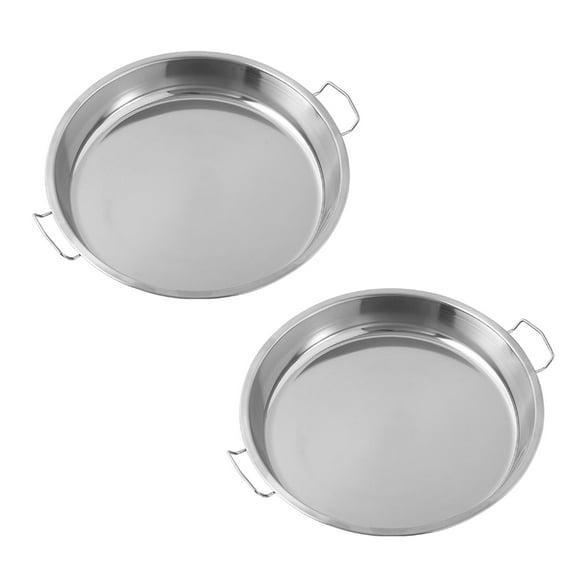 UNTERING Pack of 2 Stainless Steel Steaming Tray Set Rice Cake Moulds Liangpi Making Molds Round Kitchen Tool Dishwasher Safe