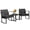 Black, variant on Homall 3 Pieces Outdoor Rocking Chairs, PE Rattan Chairs with Cushions and Coffee Table Conversation Set