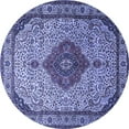 thumbnail image 1 of Ahgly Company Indoor Round Medallion Blue Traditional Area Rugs, 3' Round, 1 of 4