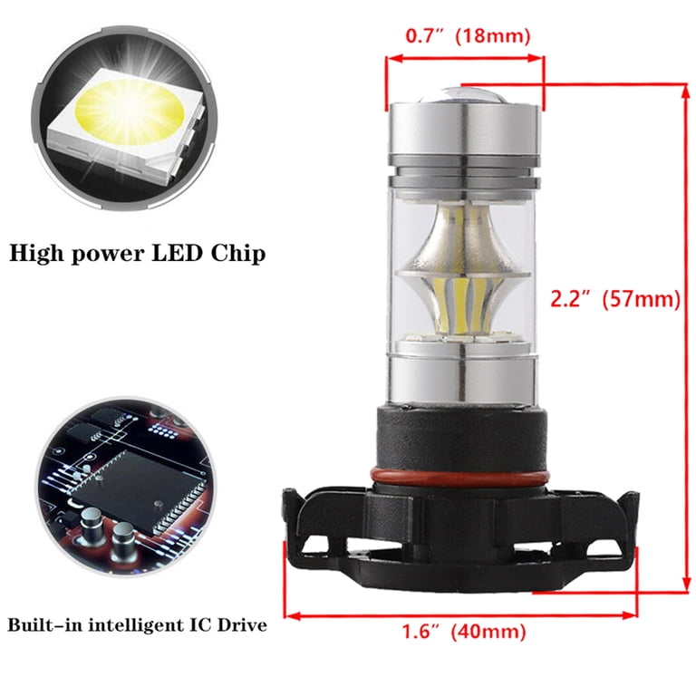 LED Fog Driving Light Bulbs White for 2010-2014 Dodge Charger 2011 2012 2013 
