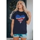 thumbnail image 1 of ABPHQTO Camiseta gráfica con estampado en forma de corazón de la bandera estadounidense de leopardo azul para mujer, 1 of 5