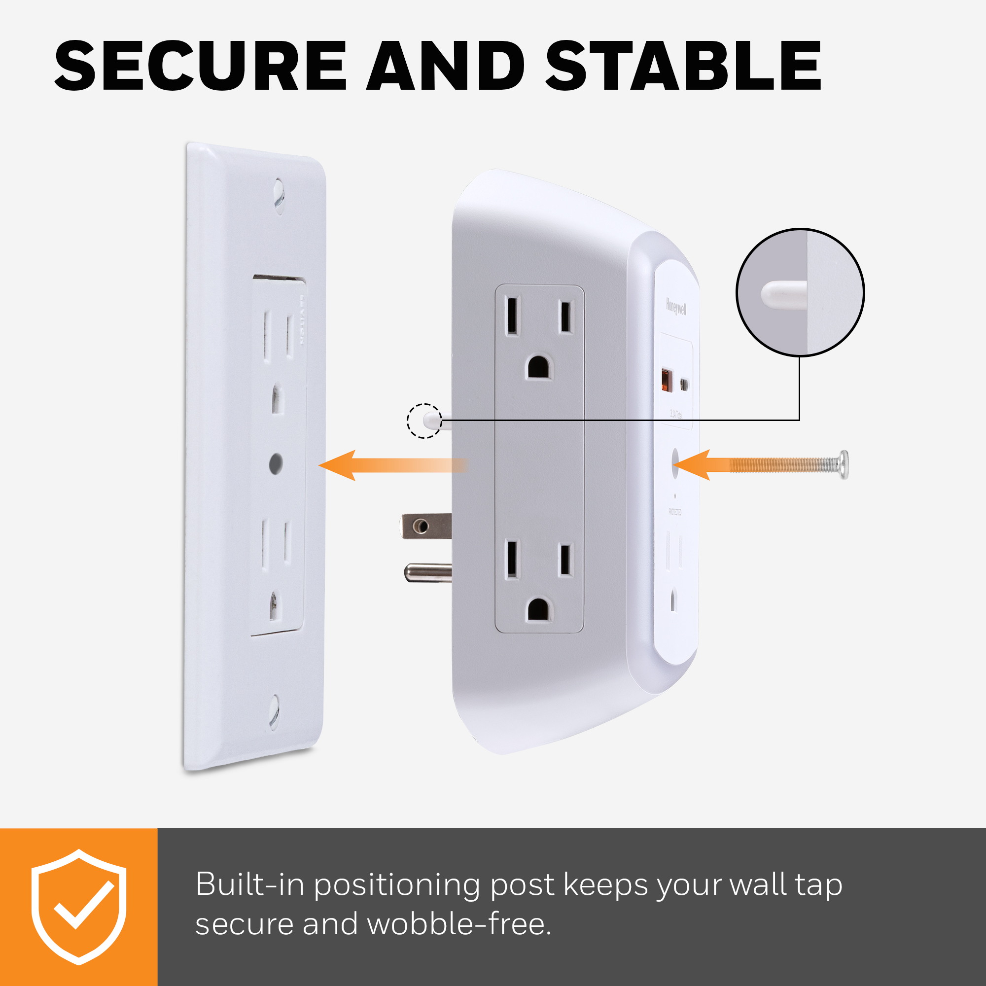 Honeywell 5-Outlet 2-USB LED Night Light Surge Protector photo 8