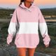 thumbnail image 1 of Ailaofu Women's Long sleeves Color Block Hoodie Tops Cute Casual Drawstring Loose Lightweight Pullover, 1 of 5
