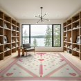 thumbnail image 2 of ODIKA 9'x12' Washable Area Rug Pencil Coquette Pink Vintage Schoolgirl Cutecore School Classroom for Master Suite, California King, Under Bed, Non-Shedding, Easy Care, 2 of 7