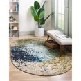 thumbnail image 2 of Unique Loom Estrella Light Color Distressed Rug 7' 11 x 10' Oval Blue/Beige, 2 of 2