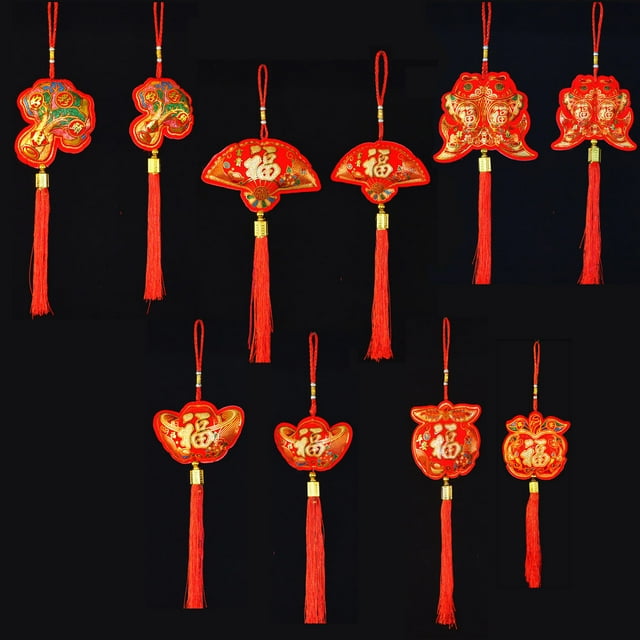 Adornos de decoración de Año Nuevo chino, farolillo rojo colgante tradicional