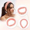 thumbnail image 3 of Unique Bargains Fluffy Fuzzy Headband Solid Color Hair Band for Women Faux Pearl Hair Bands Soft Fuzzy Hair Hoop Orange, 3 of 7