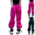 thumbnail image 4 of Odeerbi 5-16 Years Kids Girls Cargo Pants Athletic Sports Jogger Pants Spring Solid Color Loose Work Pants with Multiple Pockets, 4 of 6