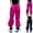 Hot Pink, variant on CYRBOKO Girls Cargo Pants, Loose Drawstring Cotton Casual Jogger Pants Hot Pink Size 14-16 T