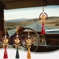 thumbnail image 1 of Colgante de espejo retrovisor de coche linda decoración interior, adorno colgante de plástico tejido, rojo amarillo verde, 13.39 "de largo, mejora el ambiente del automóvil, 1 paquete, 1 of 6