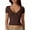 brown, variant on Pretty Comy Women's Sexy V-neck Slim-fit Short T-shirt Short Sleeve Top