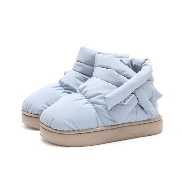 Botas de nieve con plataforma para mujer, cálidas, gruesas, de felpa, impermeables, para parejas, invierno 2024, zapatos de algodón con suela gruesa antideslizante