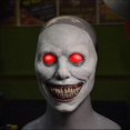 thumbnail image 2 of Scary Halloween Mask, White Smiling Eyes Devil Mask Skull, Scary Smiling Evil Devil Mask Party Cosplay Props for Adults (Red Eyes), 2 of 5