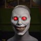 thumbnail image 2 of Scary Halloween Mask, White Smiling Eyes Devil Mask Skull, Scary Smiling Evil Devil Mask Party Cosplay Props for Adults (Red Eyes), 2 of 5